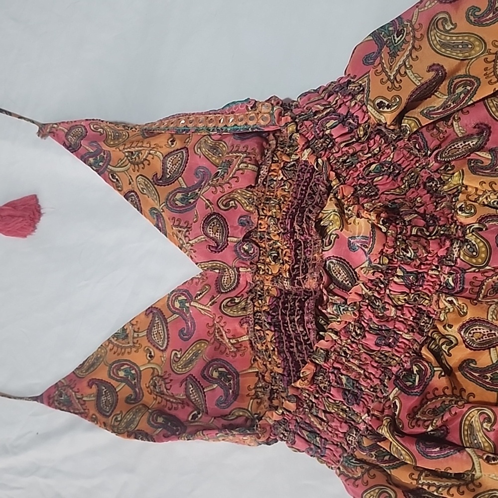 Zury Boho Paisley Silk-Blend Dress – Free Size – Made in India - Picture 3 of 10